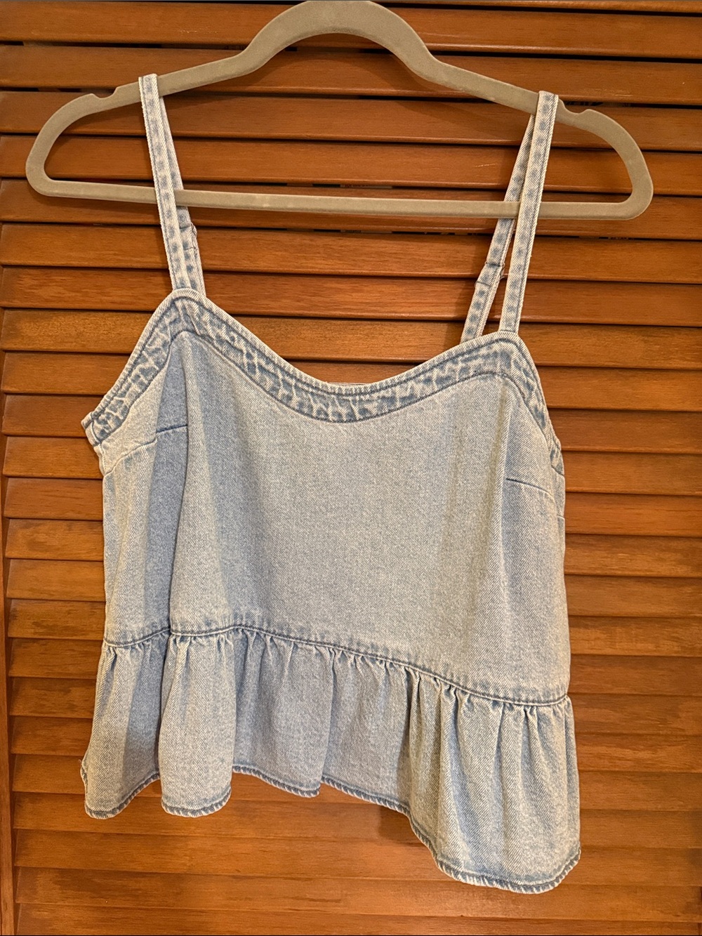 Madewell Light Blue Denim Peplum Cami